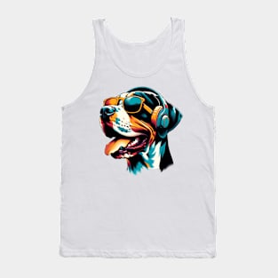 Braque du Bourbonnais as Smiling DJ in Japanese Art Tank Top